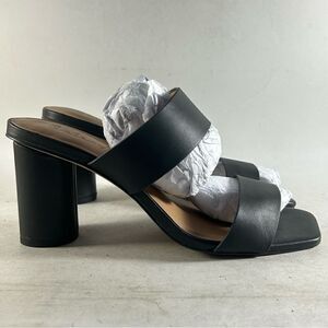 Splendid Camira Women’s Leather Sandals Heeled Slides Black Size 7.5 M